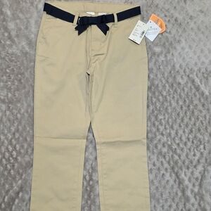 Gymboree Beige Kids Pants with Dark Blue Belt